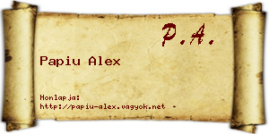Papiu Alex névjegykártya
